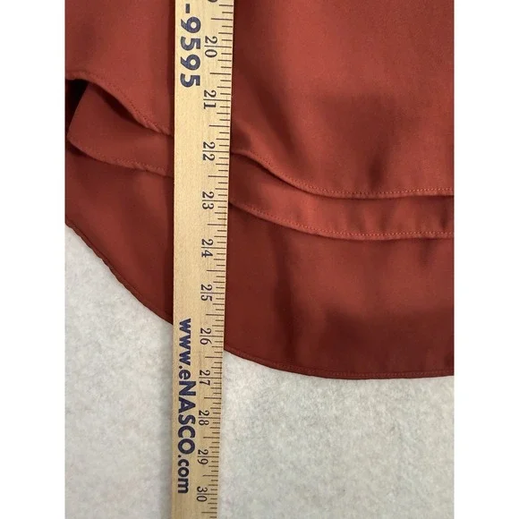 White House Black Market Rust Layered Kimono Sleeve Flowy Top Shirt S - Picture 9 of 10